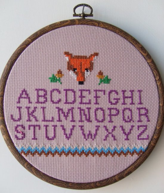fox and alphabet needlepoint